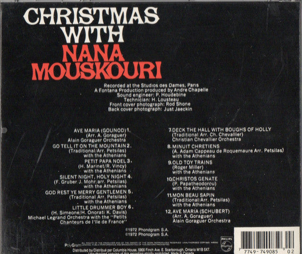Nana Mouskouri : Christmas With Nana Mouskouri (CD, Club)