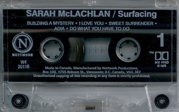 Sarah McLachlan : Surfacing (Cass, Album, Dol)