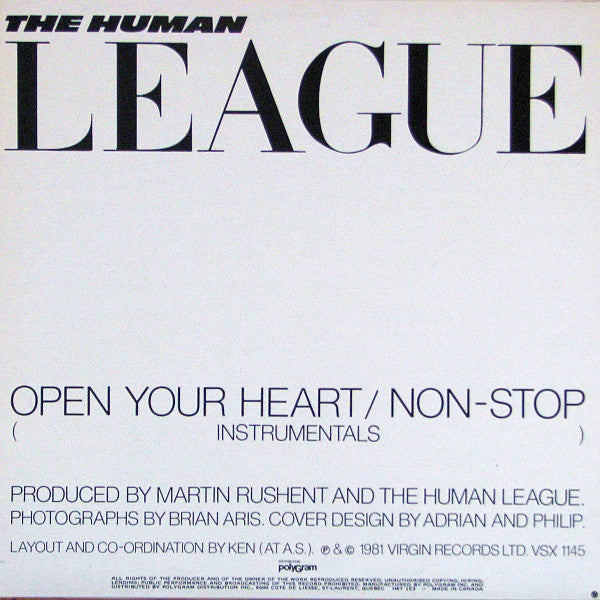 The Human League : Open Your Heart (12", Single, P/Mixed)