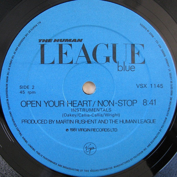 The Human League : Open Your Heart (12", Single, P/Mixed)