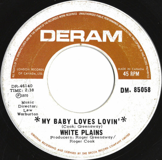 White Plains : My Baby Loves Lovin' (7", Single)