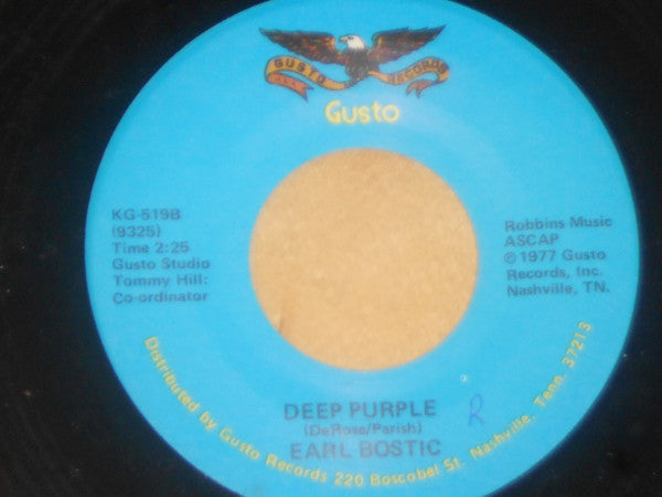 Earl Bostic : Smoke Rings / Deep Purple (7", Single)