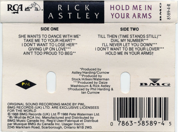 Rick Astley : Hold Me In Your Arms (Cass, Album, Dol)