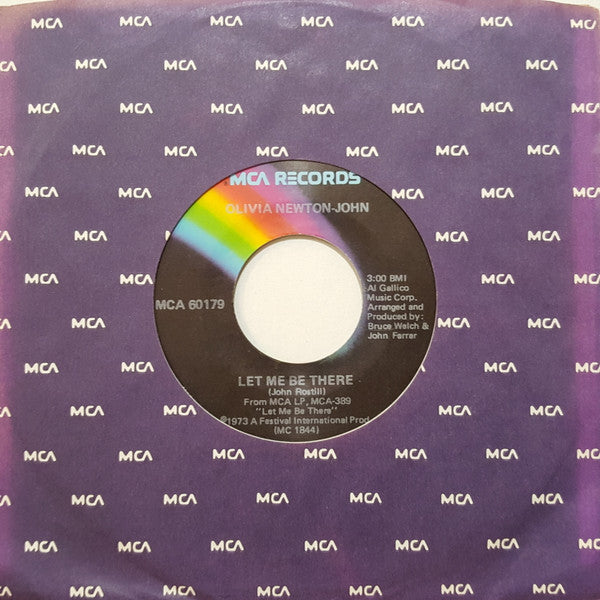 Olivia Newton-John : I Honestly Love You / Let Me Be There (7", Single)