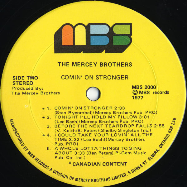 The Mercey Brothers : Comin' On Stronger (LP)