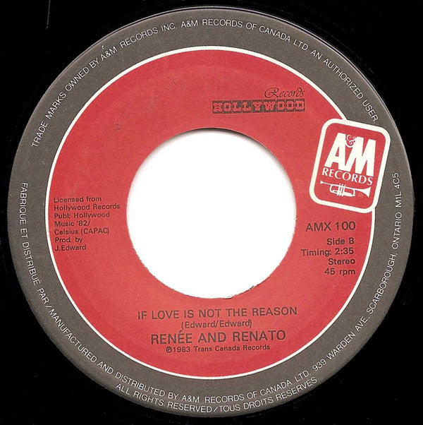 Renée And Renato* : Save Your Love (7", Single)