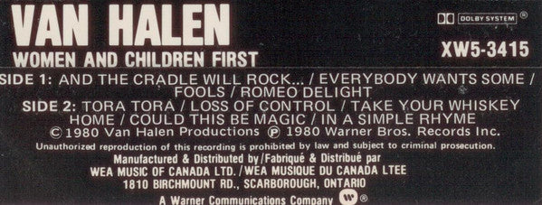 Comprar vinilo Women And Children First - Van Halen
