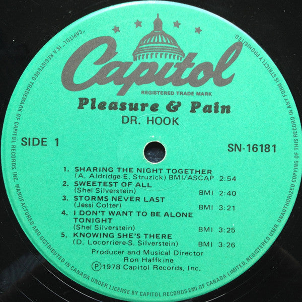 Dr. Hook : Pleasure & Pain (LP, Album, RE)