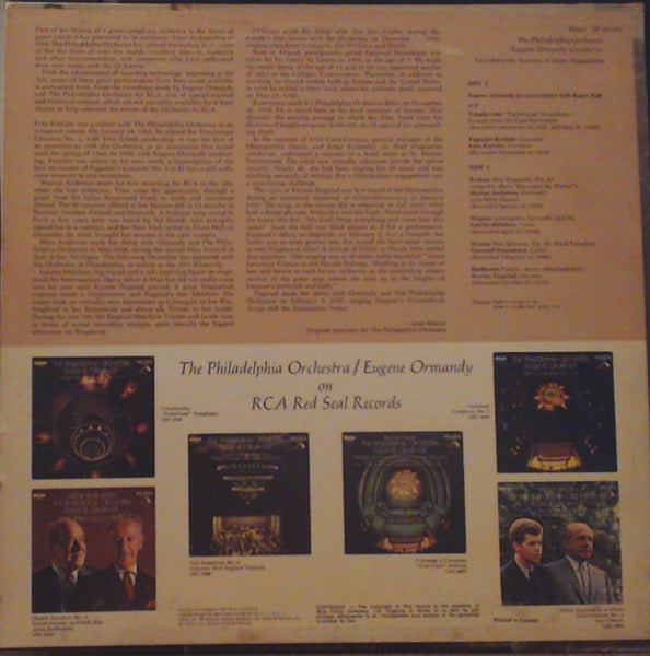 Eugene Ormandy, The Philadelphia Orchestra With Fritz Kreisler, Marian Anderson, Lauritz Melchior, Emanuel Feuermann, Kirsten Flagstad : Five Treasured Recordings From The Heritage Of Greatness On RCA Red Seal (LP, Comp, Mono, Ltd, Bon)