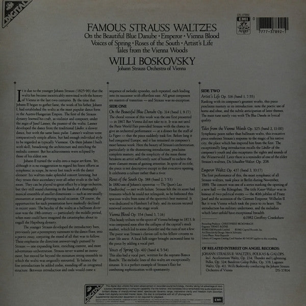 Willi Boskovsky / Wiener Johann Strauss Orchestra : Famous Strauss Waltzes (LP)