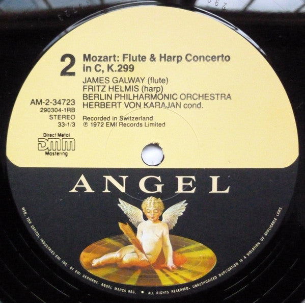 W. A. Mozart* - Karajan*, Berlin Philharmonic Orchestra*, Andreas Blau, James Galway, Fritz Helmis : Karajan Conducts Mozart Concertos (LP, Album, RE)