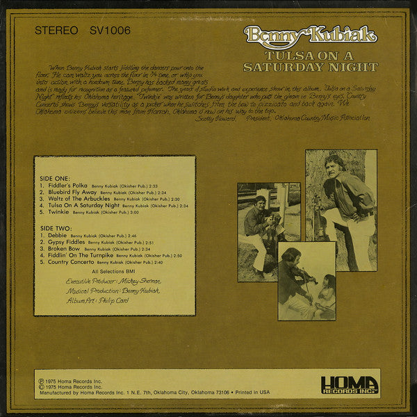 Benny Kubiak : Tulsa On A Saturday Night (LP, Album)