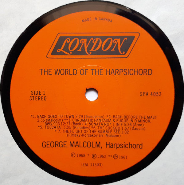 George Malcolm : The World Of The Harpsichord (LP, Comp)