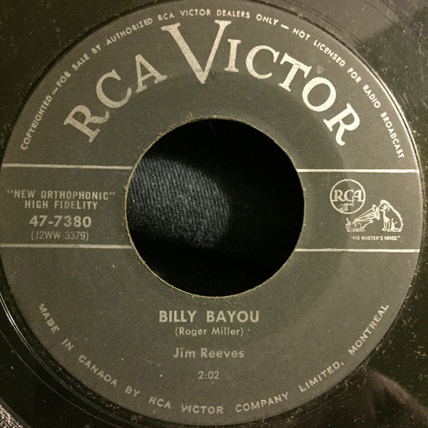 Jim Reeves : Billy Bayou (7", Single)