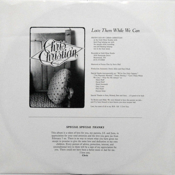 Chris Christian : Love Them While We Can  (LP, Album)