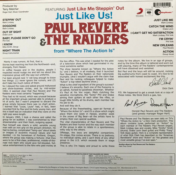 Paul Revere & The Raiders : Just Like Us (LP, Album, Ltd, RE, RM, Whi)