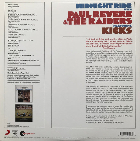 Paul Revere & The Raiders : Midnight Ride (LP, Album, Ltd, RE, RM, Tra)