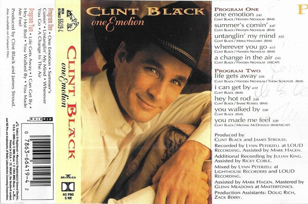 Clint Black : One Emotion (Cass, Album, Dol)