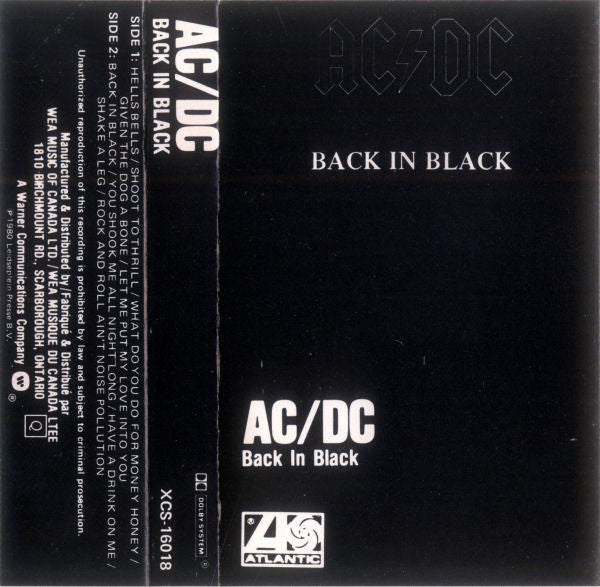 AC/DC : Back In Black (Cass, Album, RE, Dol)