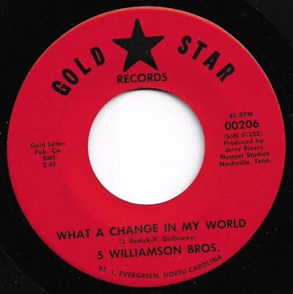 5 Williamson Bros. : Please Mr. D.J. / What A Change In My World/ (7")
