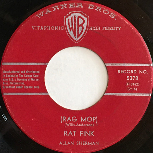 Allan Sherman : Hello Mudduh, Hello Fadduh! (A Letter From Camp) / (Rag Mop) Rat Fink (7", Single)