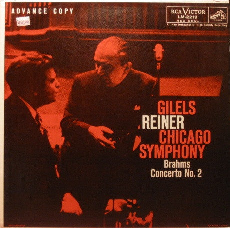 Brahms* - Reiner*, Chicago Symphony*, Gilels* : Brahms Concerto No. 2 (LP, Album, Mono, Promo)