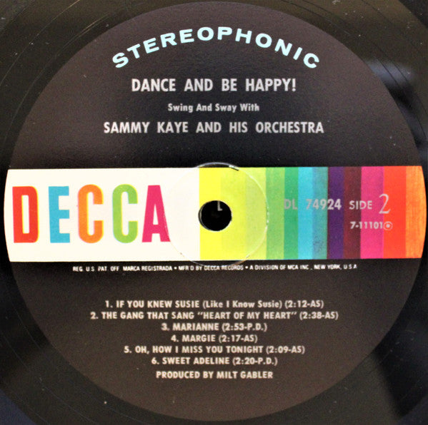 Sammy Kaye And His Orchestra : Dance And Be Happy (LP, Album)