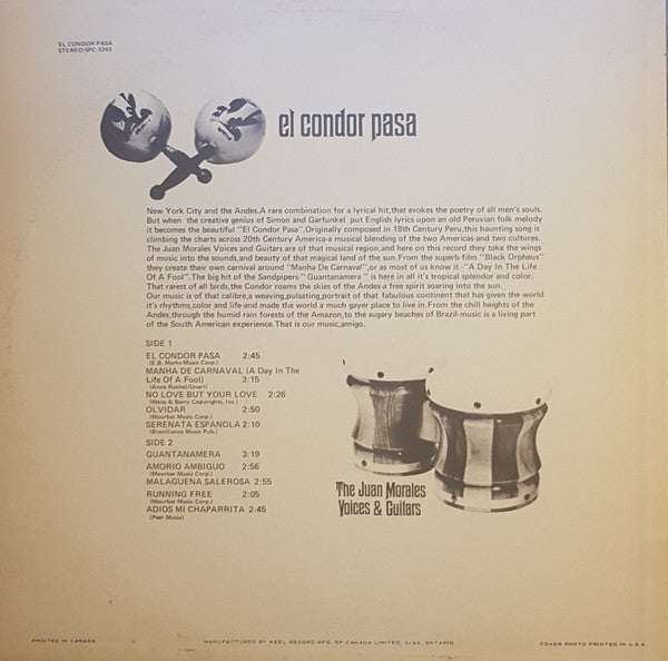 The Juan Morales Voices & Guitars : El Condor Pasa (LP)