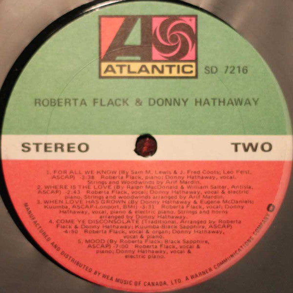 Roberta Flack & Donny Hathaway : Roberta Flack & Donny Hathaway (LP, Album, Gat)