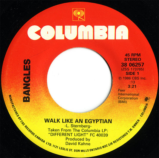 Bangles : Walk Like An Egyptian (7", Single)