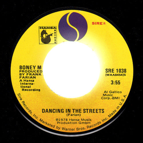 Boney M. : Dancing In The Streets (7", Single, Win)