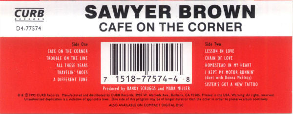 Sawyer Brown : Cafe On The Corner (Cass, Album, Dol)