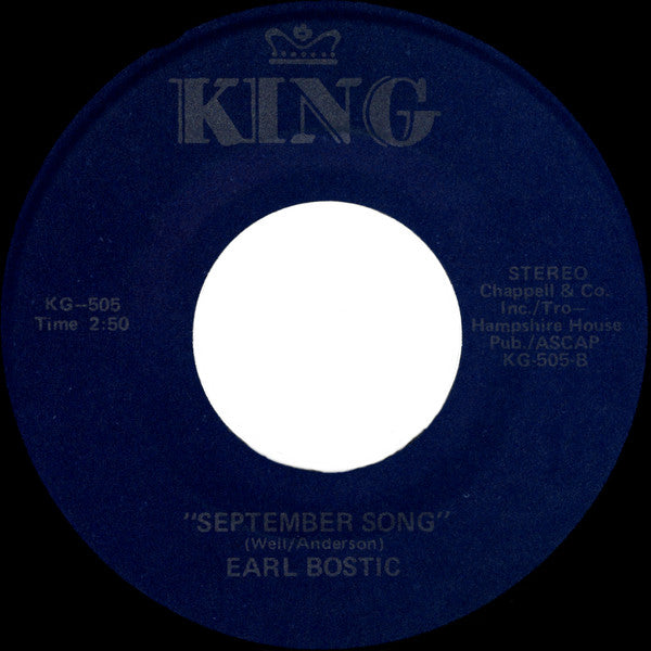 Earl Bostic : Harlem Nocturne / September Song (7", Single)