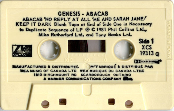 Genesis : Abacab (Cass, Album, Dol)
