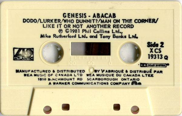 Genesis : Abacab (Cass, Album, Dol)