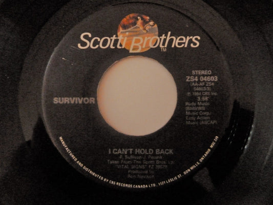 Survivor : I Can't Hold Back (7", Single)