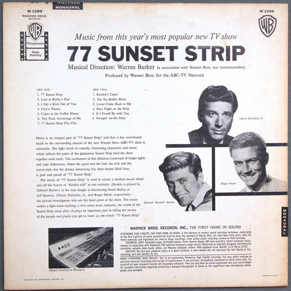 Warren Barker 77 Sunset Strip Music From This Year s Most Popular New TV Show LP Album Mono Ind Good Plus G