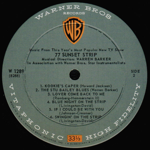 Warren Barker : 77 Sunset Strip (Music From This Year's Most Popular New TV Show) (LP, Album, Mono, Ind)