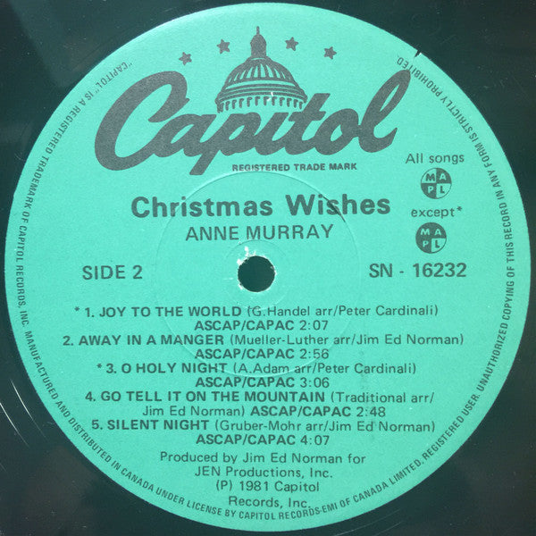Anne Murray : Christmas Wishes (LP, Album)