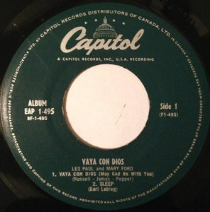 Les Paul And Mary Ford* : Vaya Con Dios (7", EP, Mono)