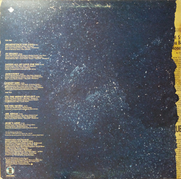 Tom Waits : Heartattack And Vine (LP, Album, Don)