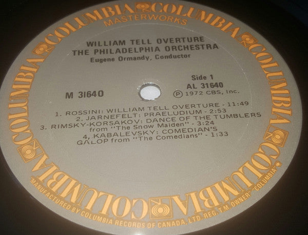 Eugene Ormandy / The Philadelphia Orchestra :  William Tell Overture (LP)