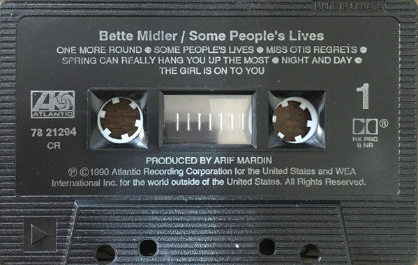 Bette Midler : Some People's Lives (Cass, Album)