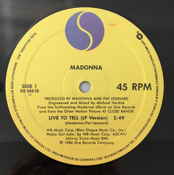 Madonna : Live To Tell (12", Maxi)